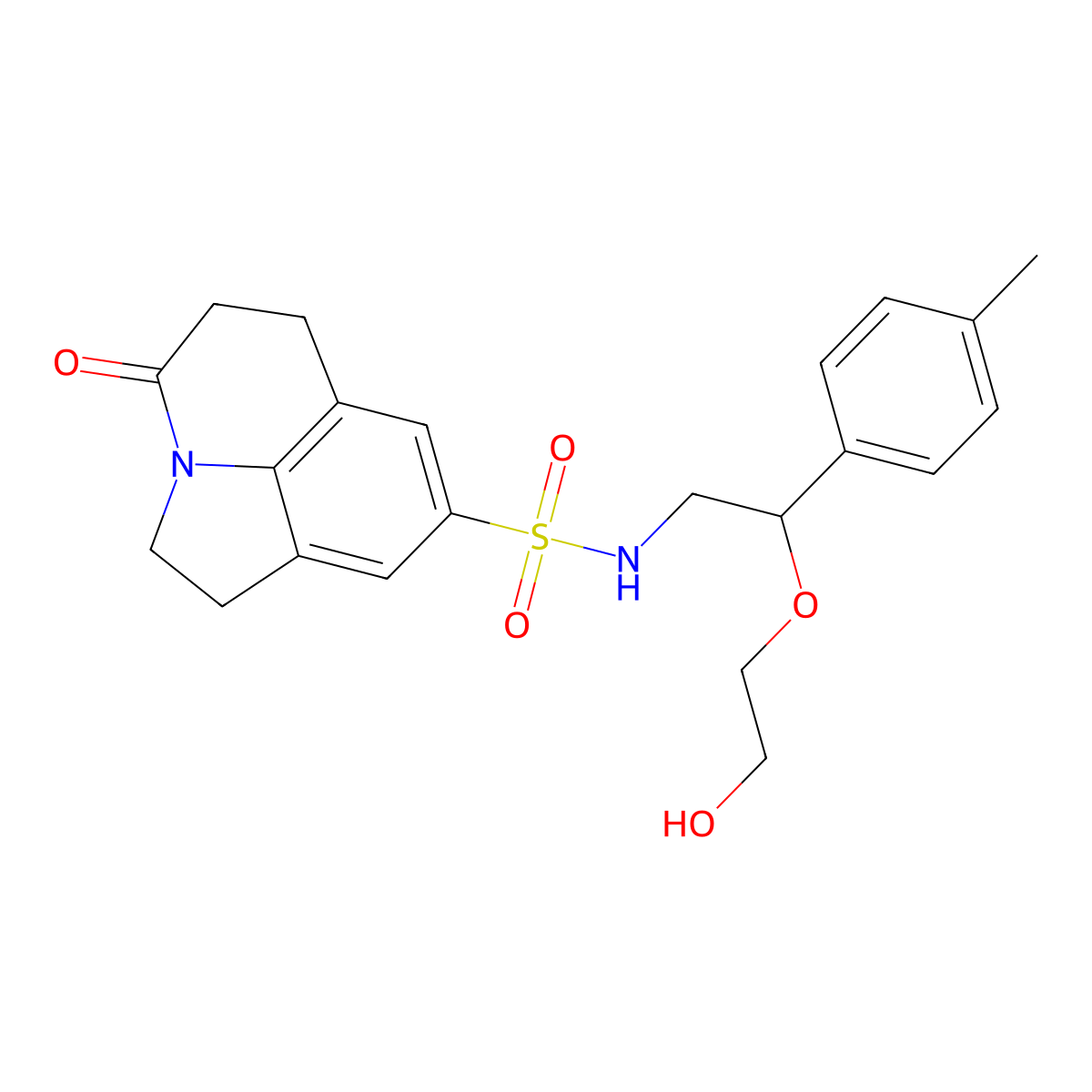 N-[2-(2-Hydroxyethoxy)-2-(4-methylphenyl)ethyl]-11-oxo-1-azatricyclo[6.3.1.04,12]dodeca-4,6,8(12)-triene-6-sulfonamide molecular structure, CAS 1795434-99-9