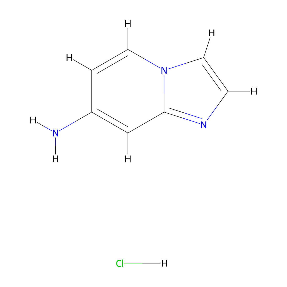 Imidazo(1,2-a)pyridin-7-amine hydrochloride molecular structure, CAS 1795435-58-3