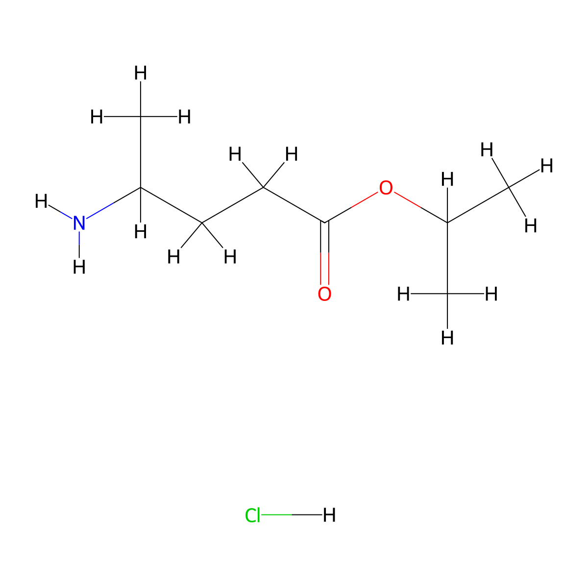 Propan-2-yl 4-aminopentanoate hydrochloride molecular structure, CAS 1795436-37-1