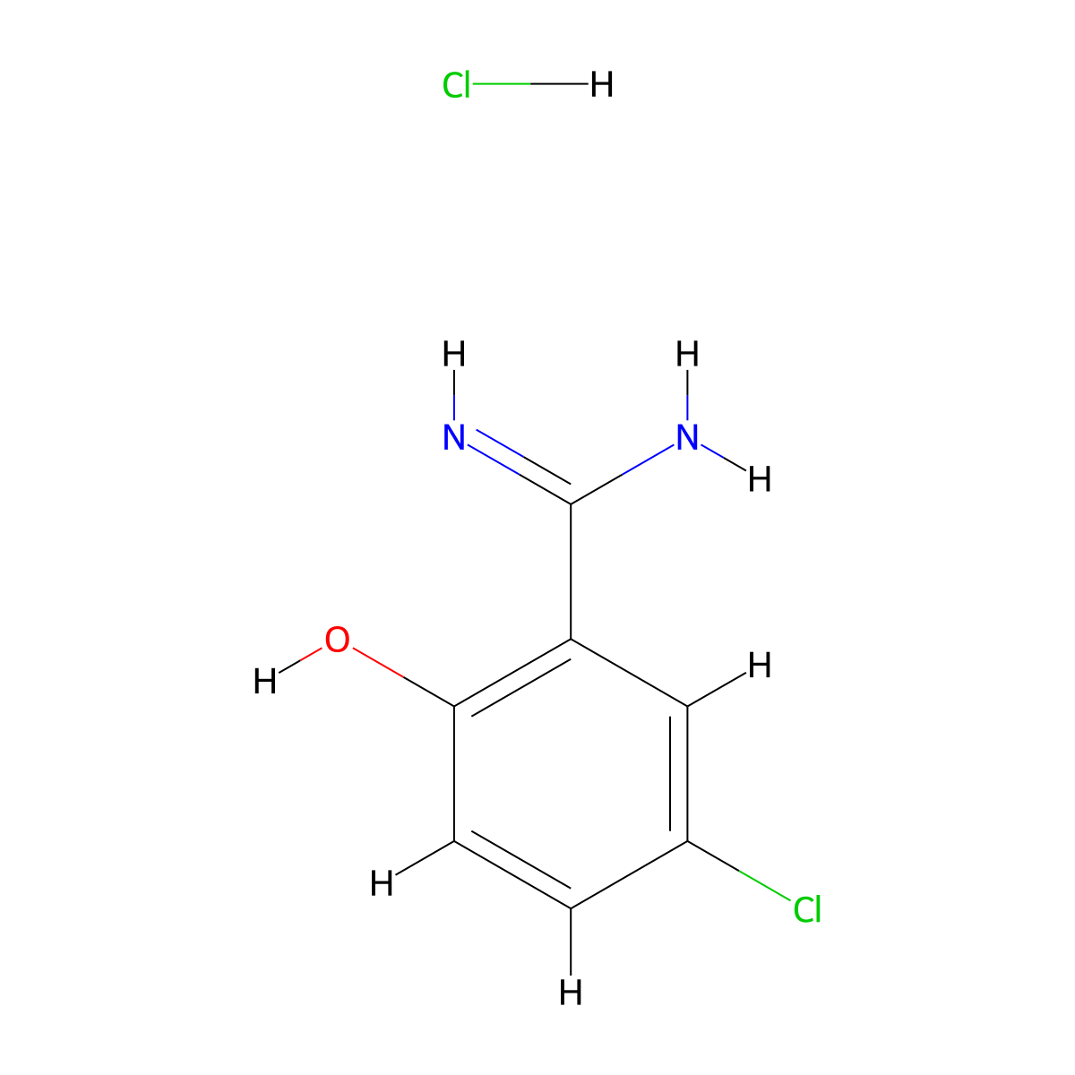 5-Chloro-2-hydroxybenzene-1-carboximidamide hydrochloride molecular structure, CAS 1795436-91-7