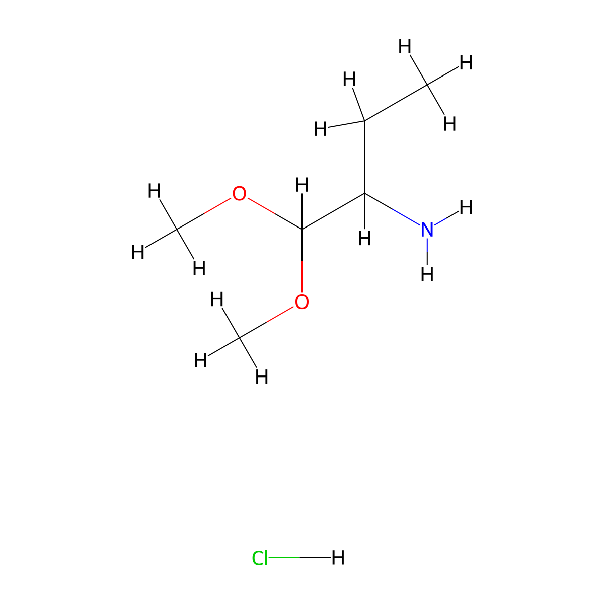 1,1-Dimethoxybutan-2-amine hydrochloride molecular structure, CAS 1795437-28-3