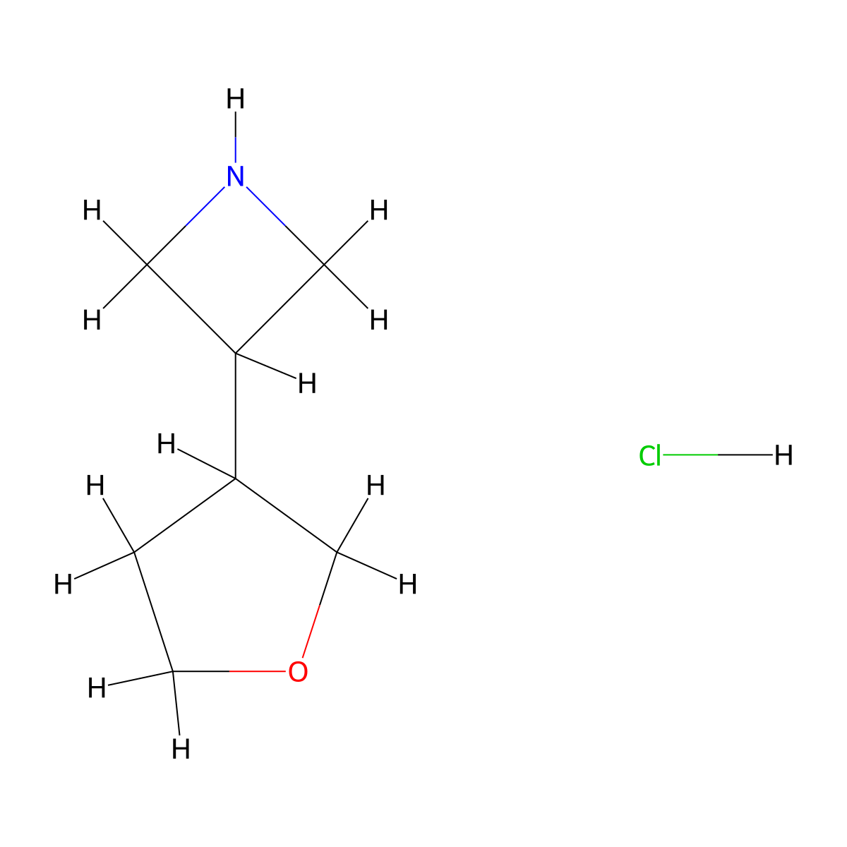 3-(Oxolan-3-yl)azetidine hydrochloride molecular structure, CAS 1795438-09-3