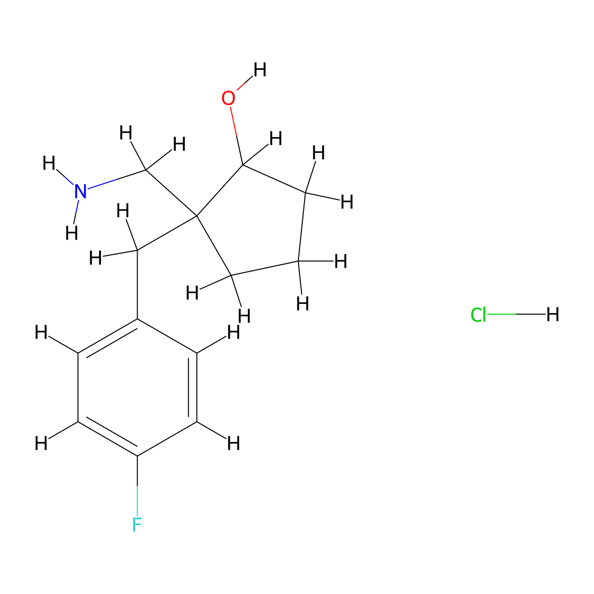 2-(Aminomethyl)-2-[(4-fluorophenyl)methyl]cyclopentan-1-ol hydrochloride molecular structure, CAS 1795439-25-6