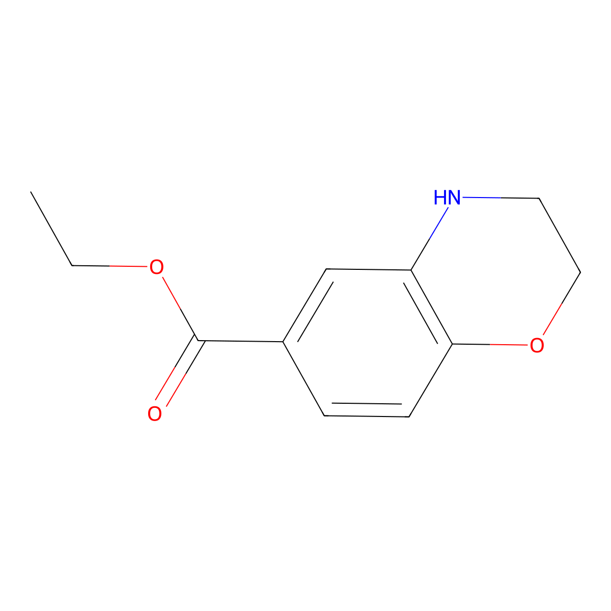 ethyl 3,4-dihydro-2H-1,4-benzoxazine-6-carboxylate molecular structure, CAS 1795440-03-7