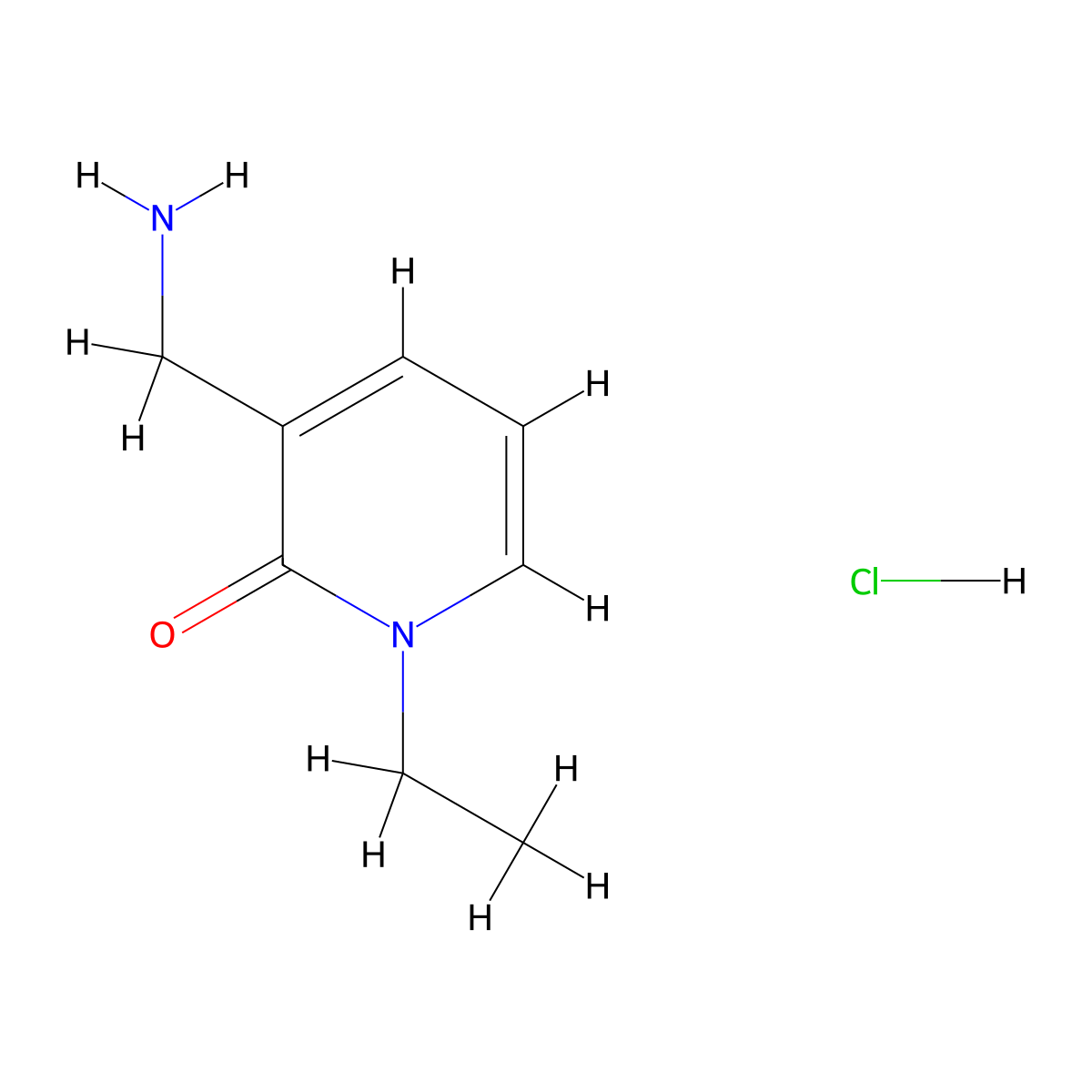 3-(Aminomethyl)-1-ethyl-1,2-dihydropyridin-2-one hydrochloride molecular structure, CAS 1795440-08-2