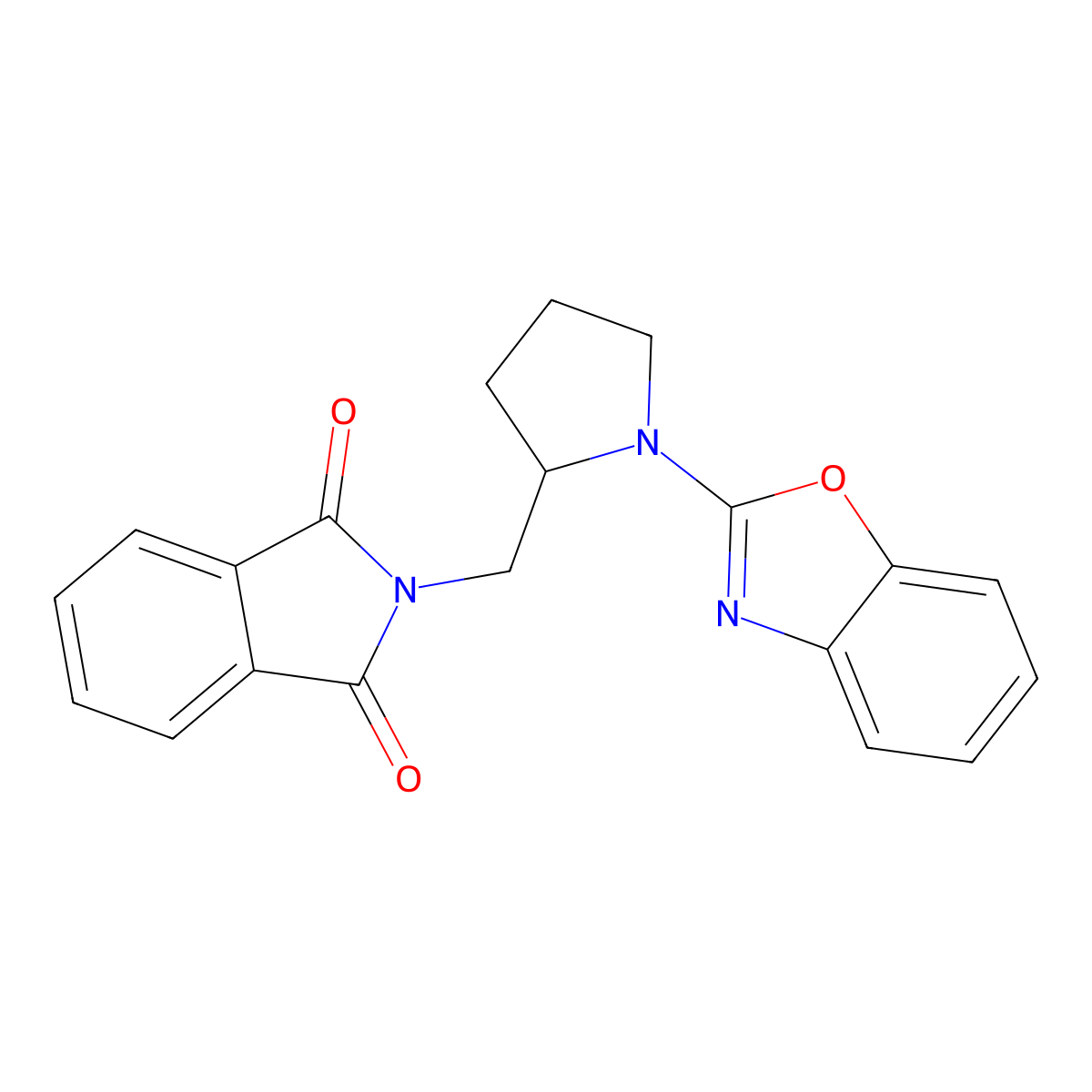 2-((1-(Benzo[d]oxazol-2-yl)pyrrolidin-2-yl)methyl)isoindoline-1,3-dione molecular structure, CAS 1795440-45-7