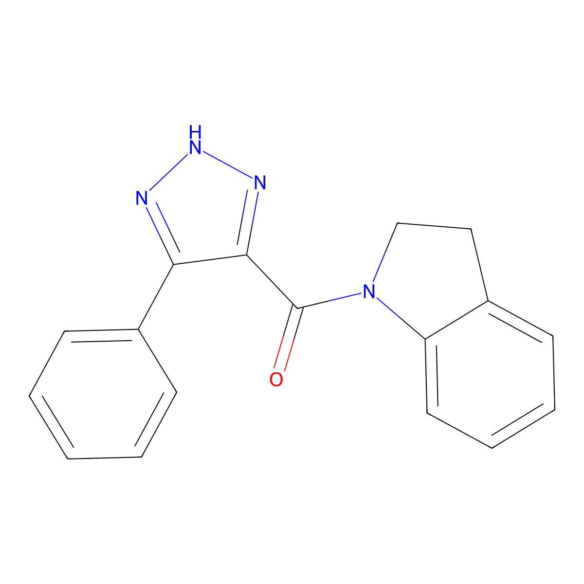 1-[(4-phenyl-1H-1,2,3-triazol-5-yl)carbonyl]indoline molecular structure, CAS 1795440-79-7