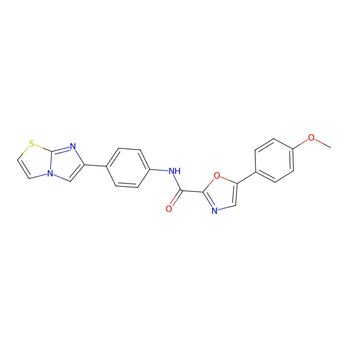 N-(4-(imidazo[2,1-b]thiazol-6-yl)phenyl)-5-(4-methoxyphenyl)oxazole-2-carboxamide molecular structure, CAS 1795441-04-1