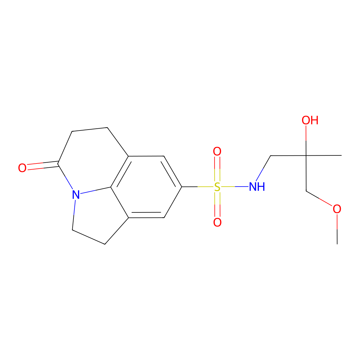 N-(2-hydroxy-3-methoxy-2-methylpropyl)-11-oxo-1-azatricyclo[6.3.1.0^{4,12}]dodeca-4(12),5,7-triene-6-sulfonamide molecular structure, CAS 1795441-18-7