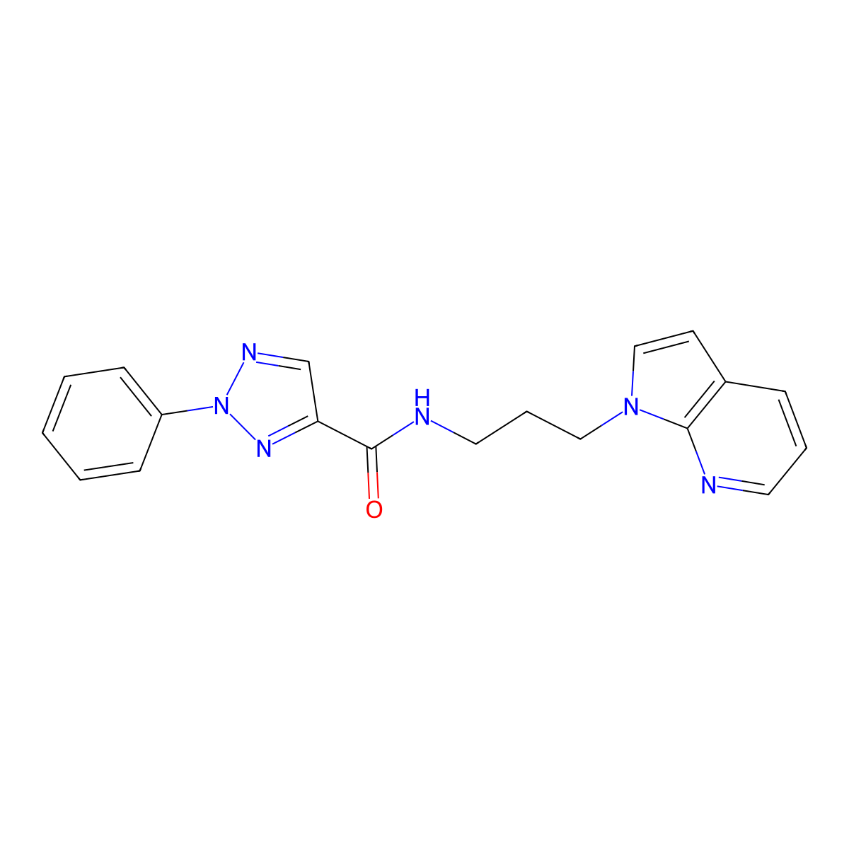N-(3-(1H-pyrrolo[2,3-b]pyridin-1-yl)propyl)-2-phenyl-2H-1,2,3-triazole-4-carboxamide molecular structure, CAS 1795441-19-8