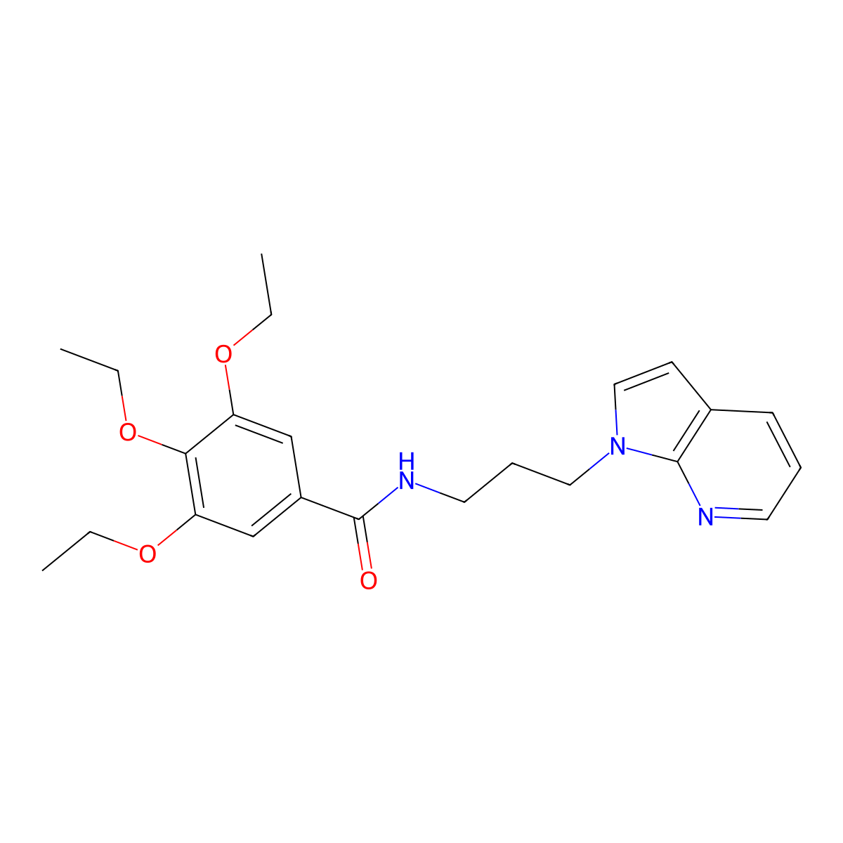 N-(3-(1H-pyrrolo[2,3-b]pyridin-1-yl)propyl)-3,4,5-triethoxybenzamide molecular structure, CAS 1795441-45-0