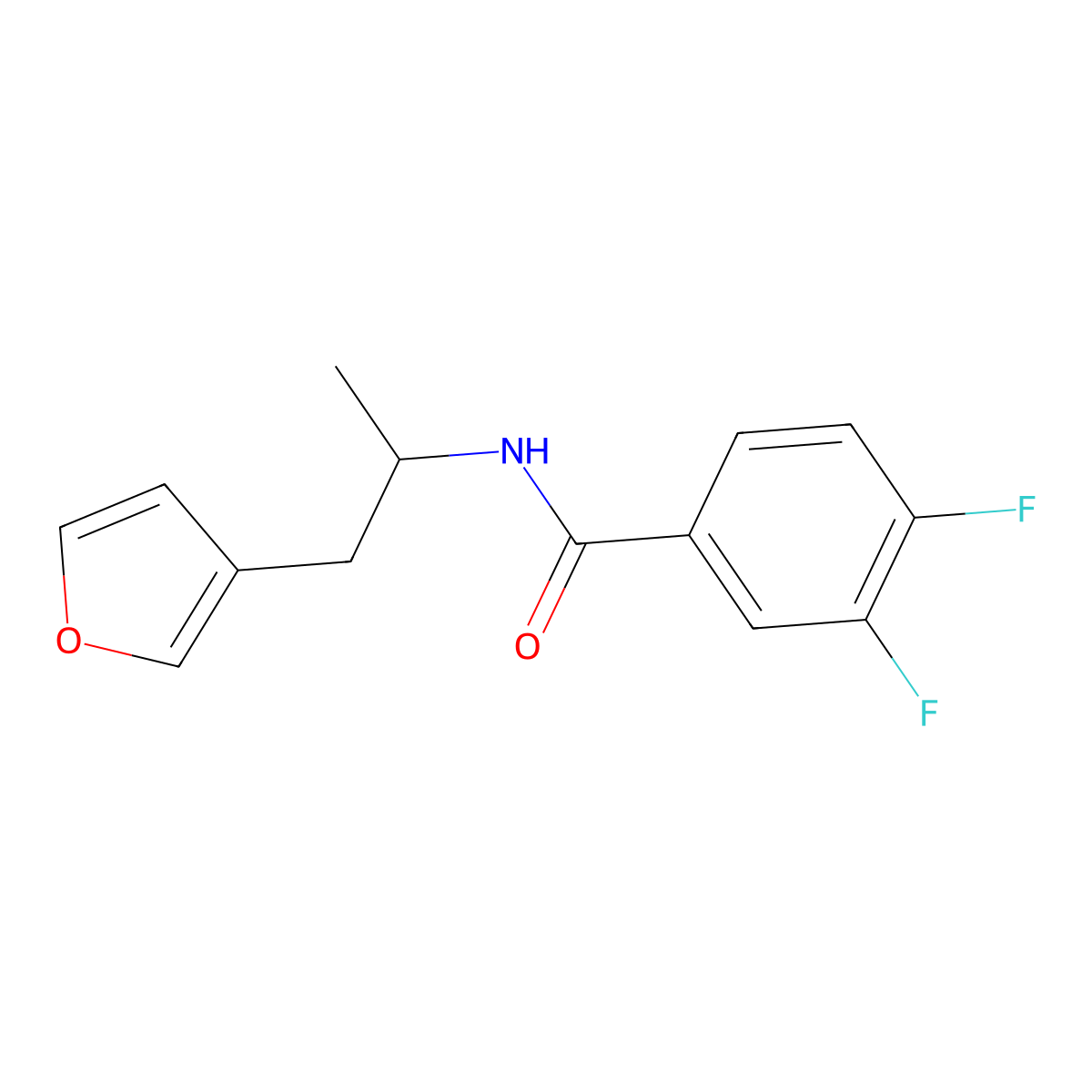 3,4-difluoro-N-[1-(furan-3-yl)propan-2-yl]benzamide molecular structure, CAS 1795441-72-3