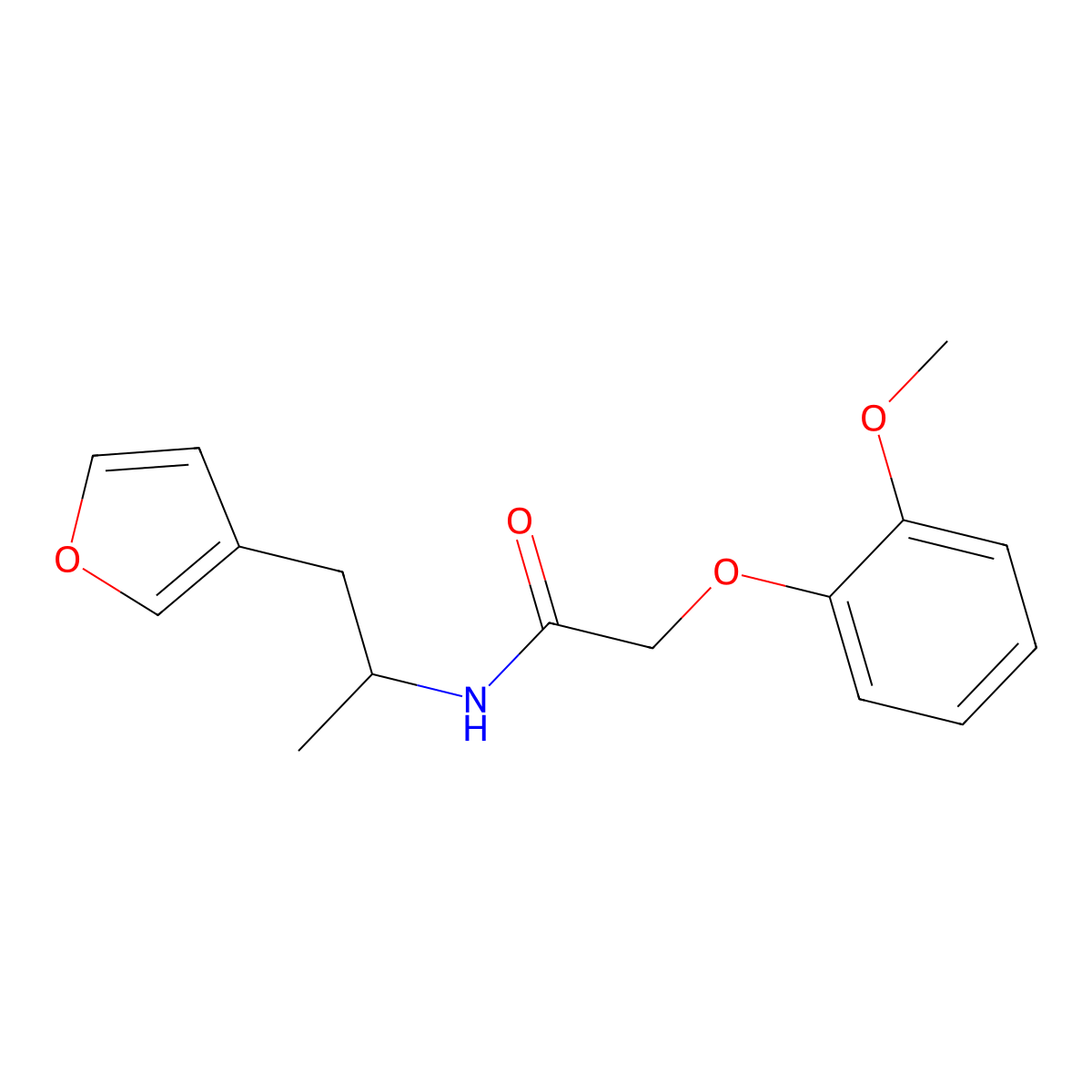 N-[1-(furan-3-yl)propan-2-yl]-2-(2-methoxyphenoxy)acetamide molecular structure, CAS 1795441-89-2