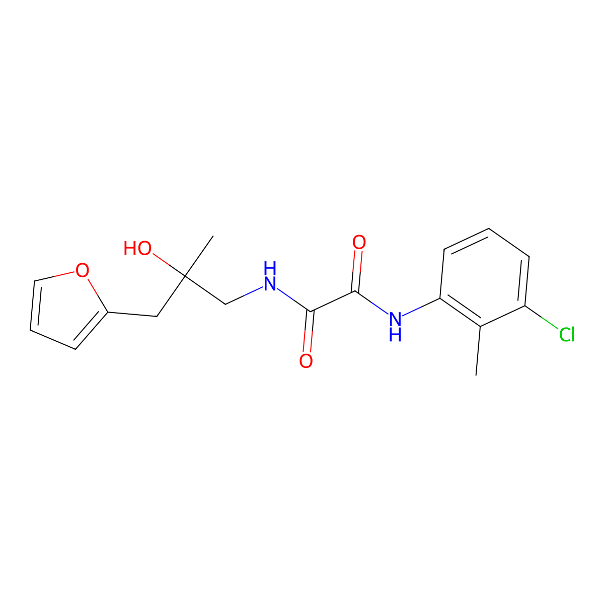 N1-(3-chloro-2-methylphenyl)-N2-(3-(furan-2-yl)-2-hydroxy-2-methylpropyl)oxalamide molecular structure, CAS 1795442-10-2