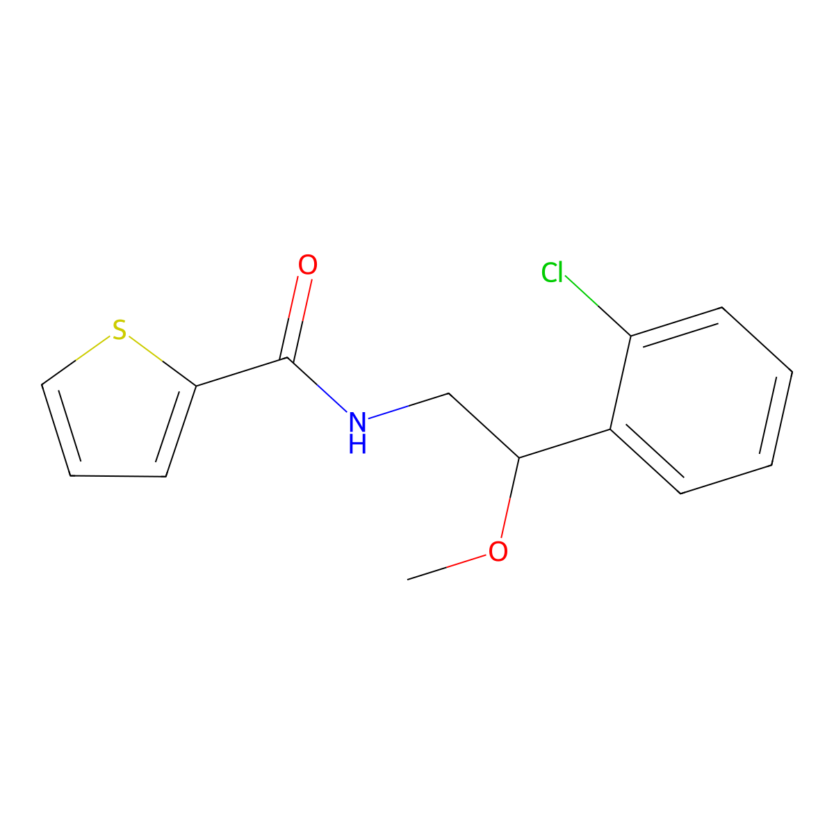 N-[2-(2-chlorophenyl)-2-methoxyethyl]thiophene-2-carboxamide molecular structure, CAS 1795442-24-8