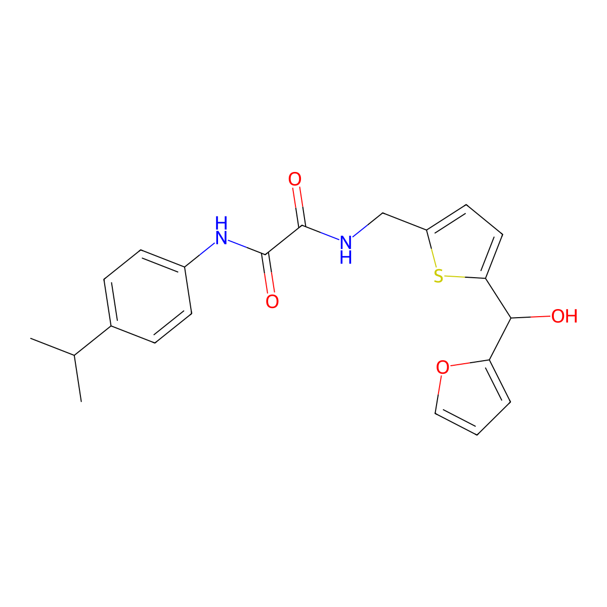 N1-((5-(furan-2-yl(hydroxy)methyl)thiophen-2-yl)methyl)-N2-(4-isopropylphenyl)oxalamide molecular structure, CAS 1795442-26-0