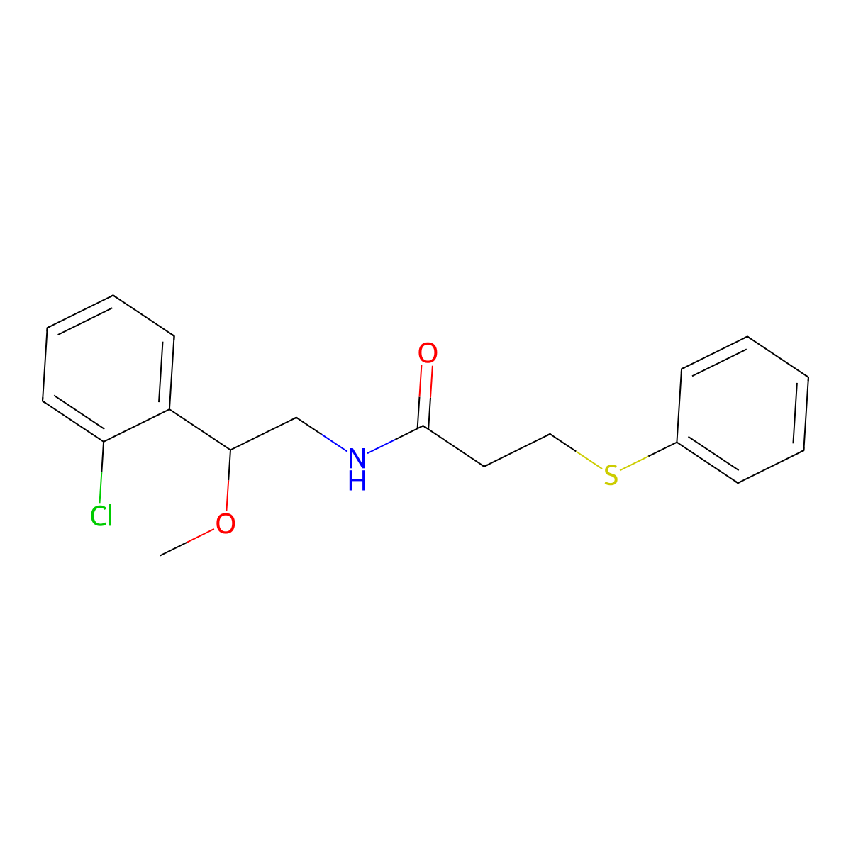 N-(2-(2-chlorophenyl)-2-methoxyethyl)-3-(phenylthio)propanamide molecular structure, CAS 1795442-27-1