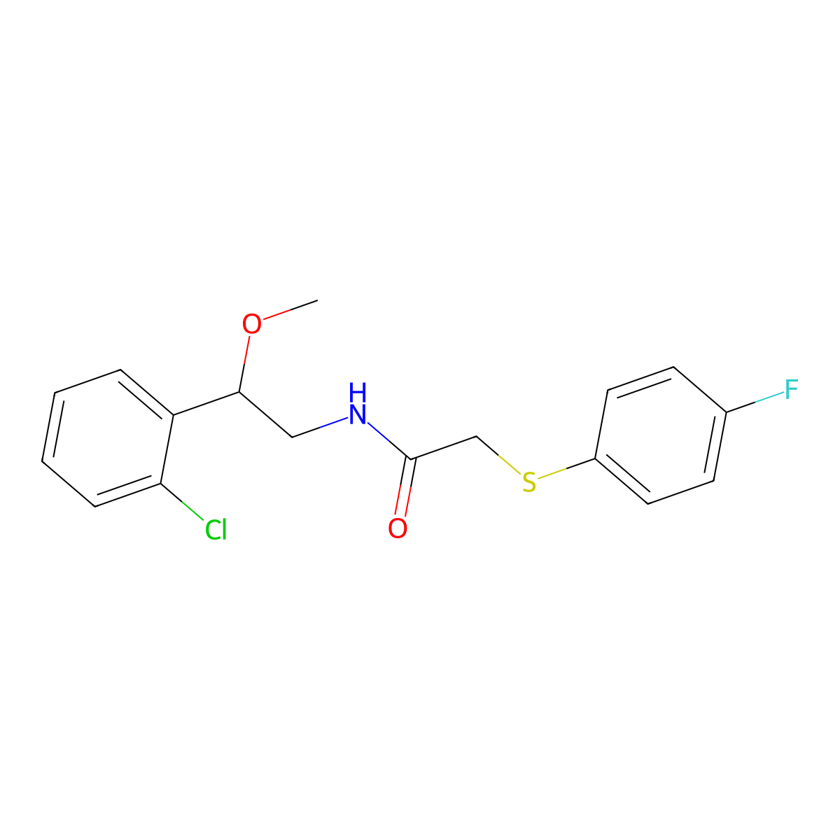N-(2-(2-chlorophenyl)-2-methoxyethyl)-2-((4-fluorophenyl)thio)acetamide molecular structure, CAS 1795442-29-3