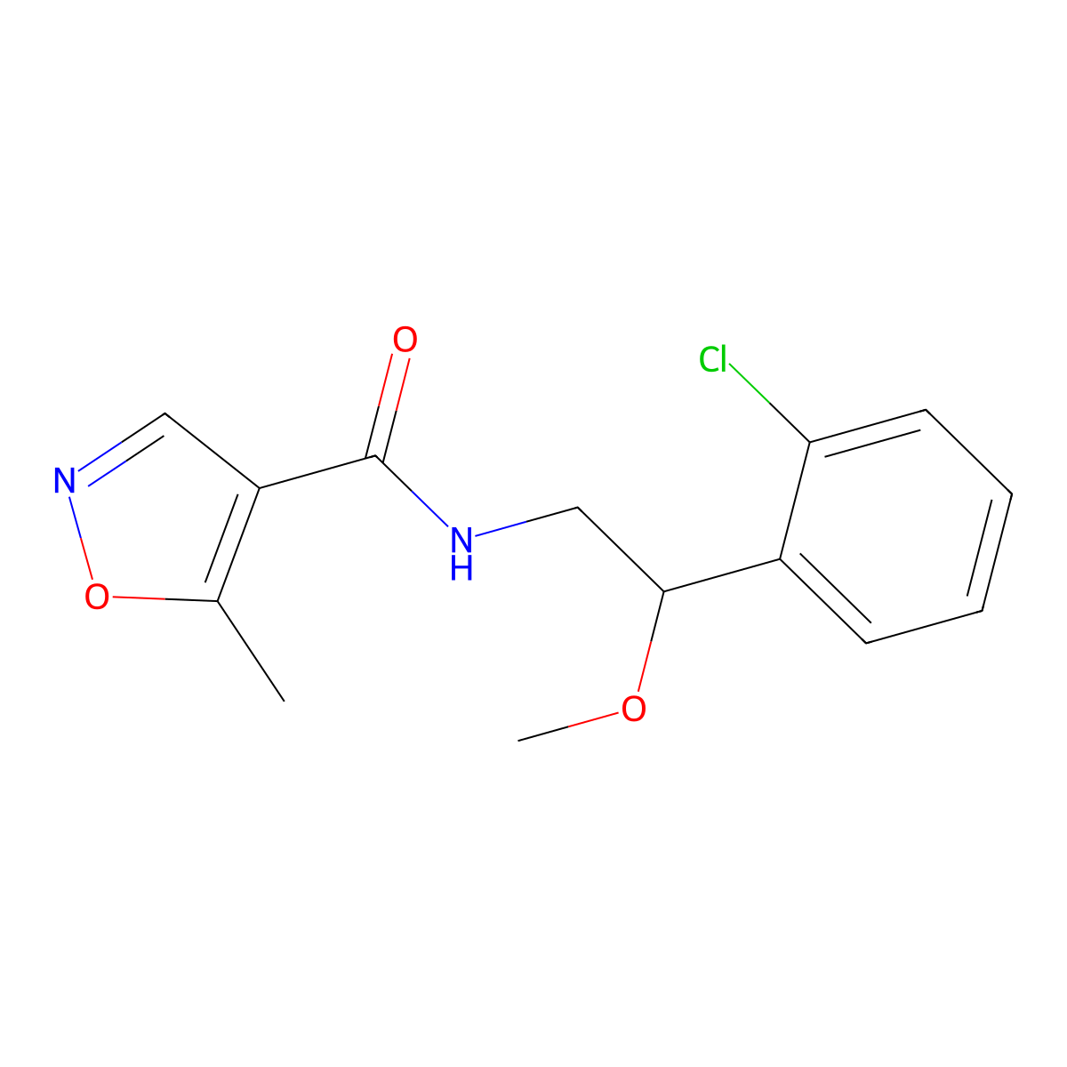 N-(2-(2-chlorophenyl)-2-methoxyethyl)-5-methylisoxazole-4-carboxamide molecular structure, CAS 1795442-35-1