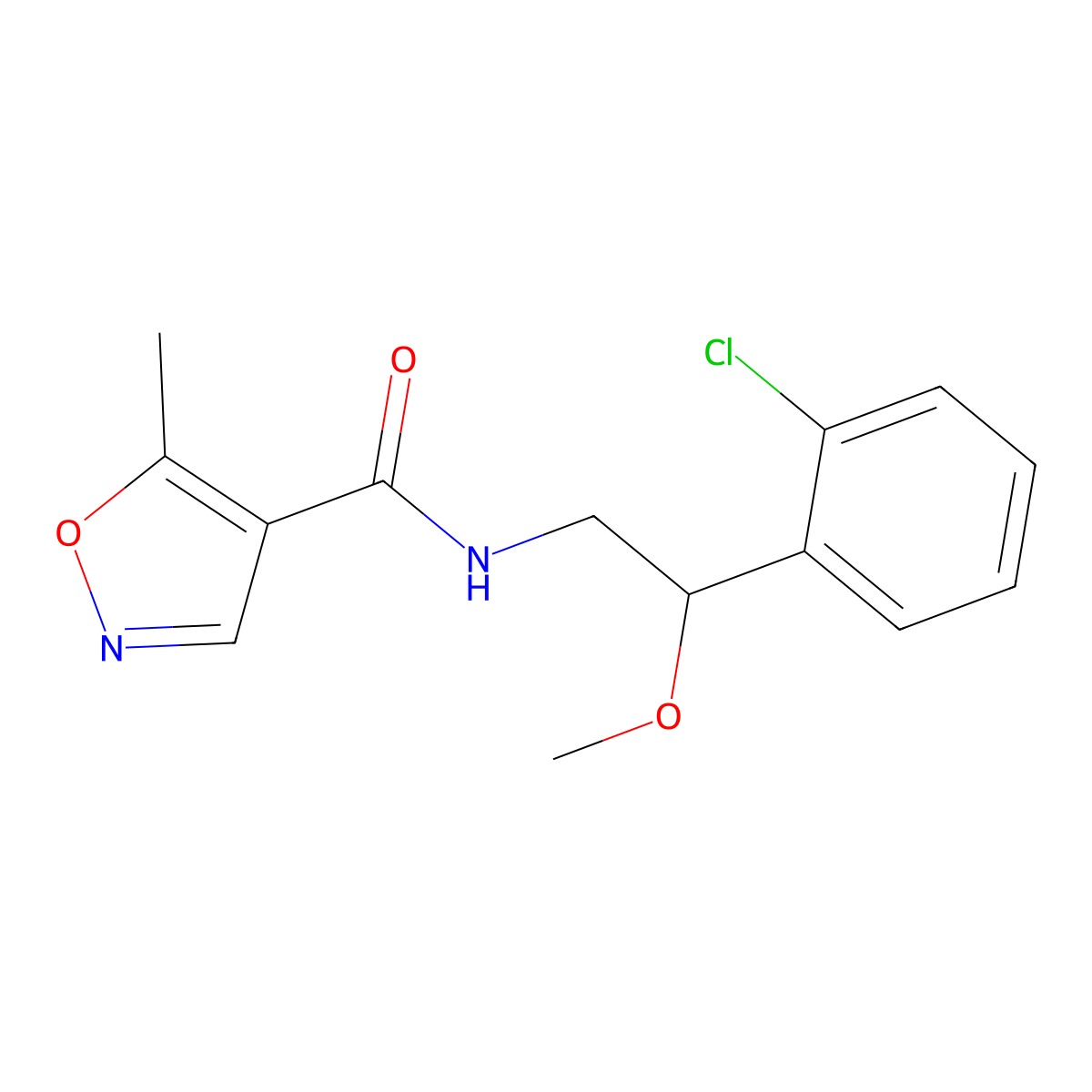 N-(2-(2-chlorophenyl)-2-methoxyethyl)-5-methylisoxazole-4-carboxamide molecular structure, CAS 1795442-35-1