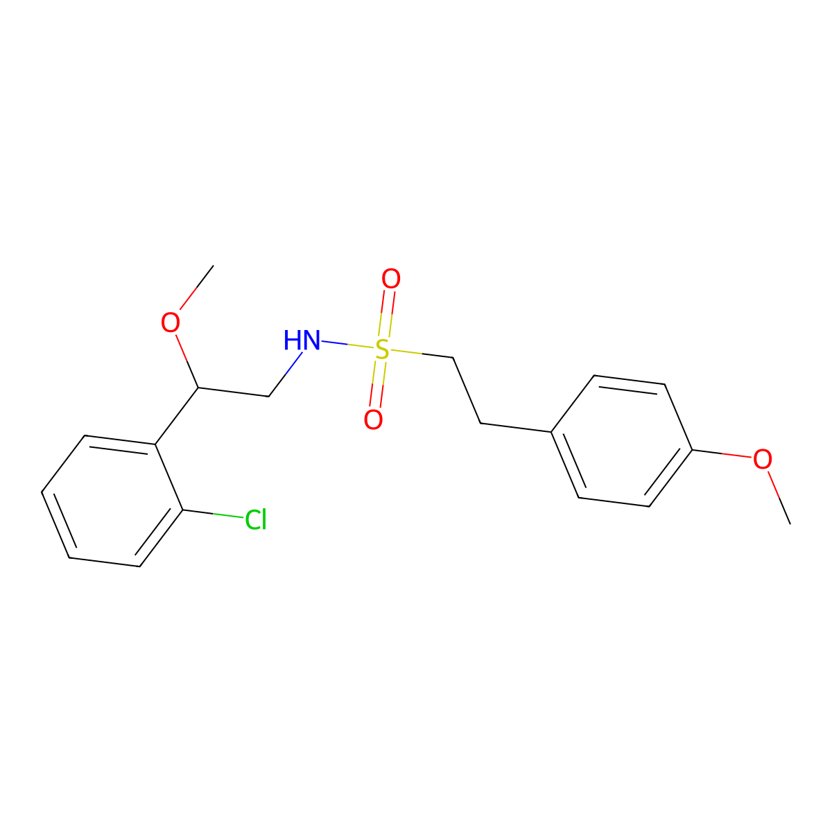 N-(2-(2-chlorophenyl)-2-methoxyethyl)-2-(4-methoxyphenyl)ethanesulfonamide molecular structure, CAS 1795442-45-3