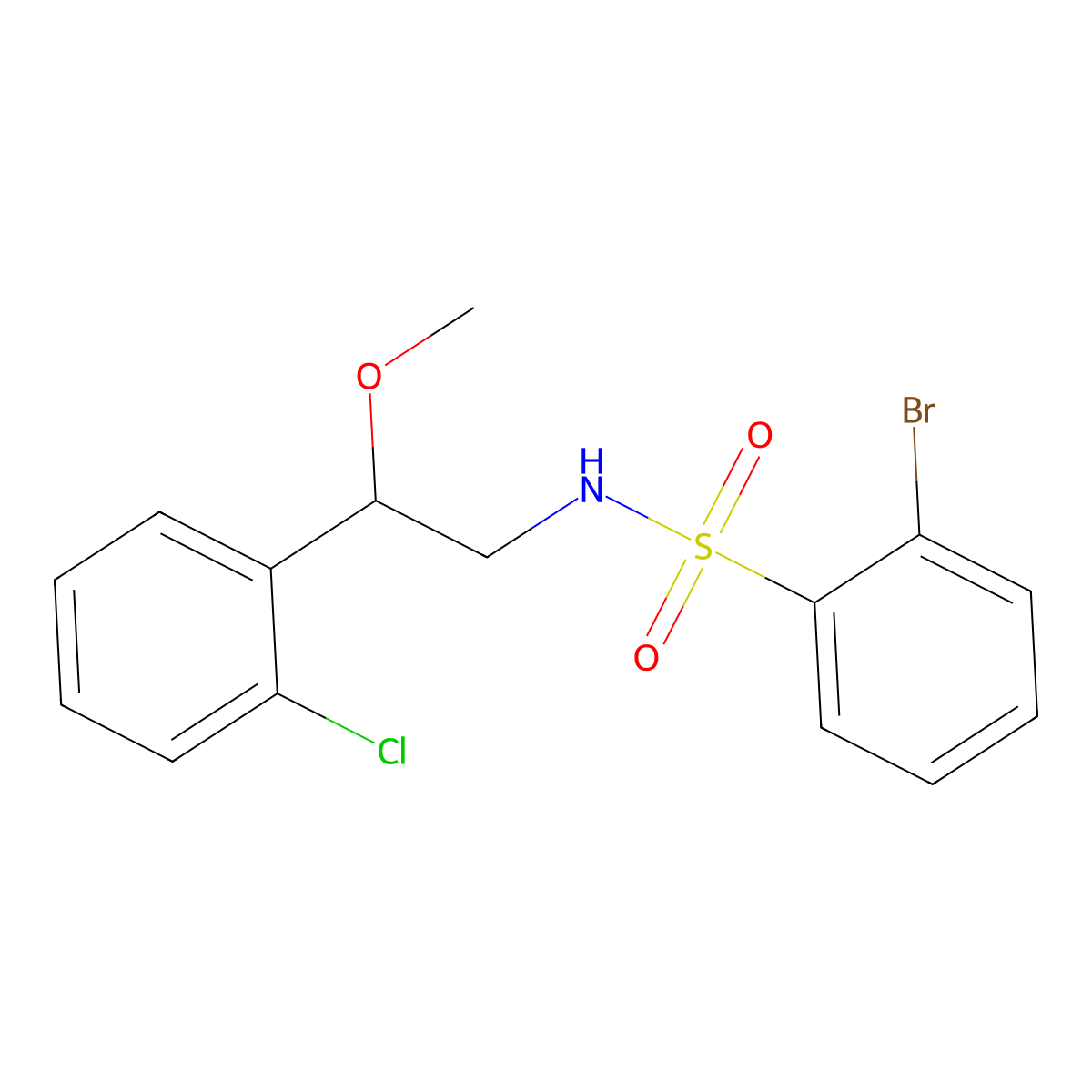 2-bromo-N-(2-(2-chlorophenyl)-2-methoxyethyl)benzenesulfonamide molecular structure, CAS 1795442-51-1