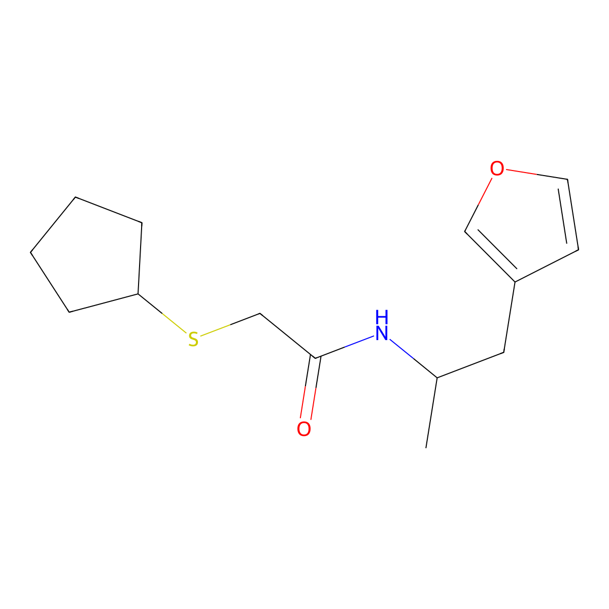 2-(cyclopentylthio)-N-(1-(furan-3-yl)propan-2-yl)acetamide molecular structure, CAS 1795442-53-3