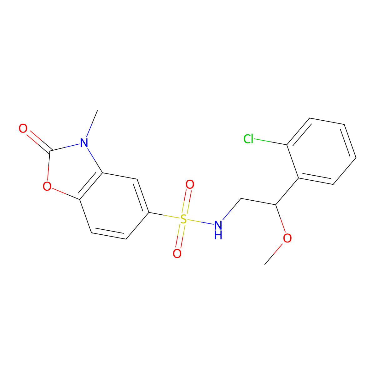 N-(2-(2-chlorophenyl)-2-methoxyethyl)-3-methyl-2-oxo-2,3-dihydrobenzo[d]oxazole-5-sulfonamide molecular structure, CAS 1795442-57-7