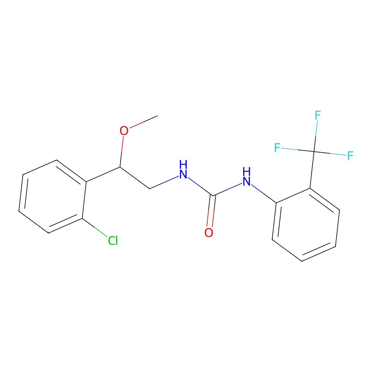 1-[2-(2-Chlorophenyl)-2-methoxyethyl]-3-[2-(trifluoromethyl)phenyl]urea molecular structure, CAS 1795442-64-6