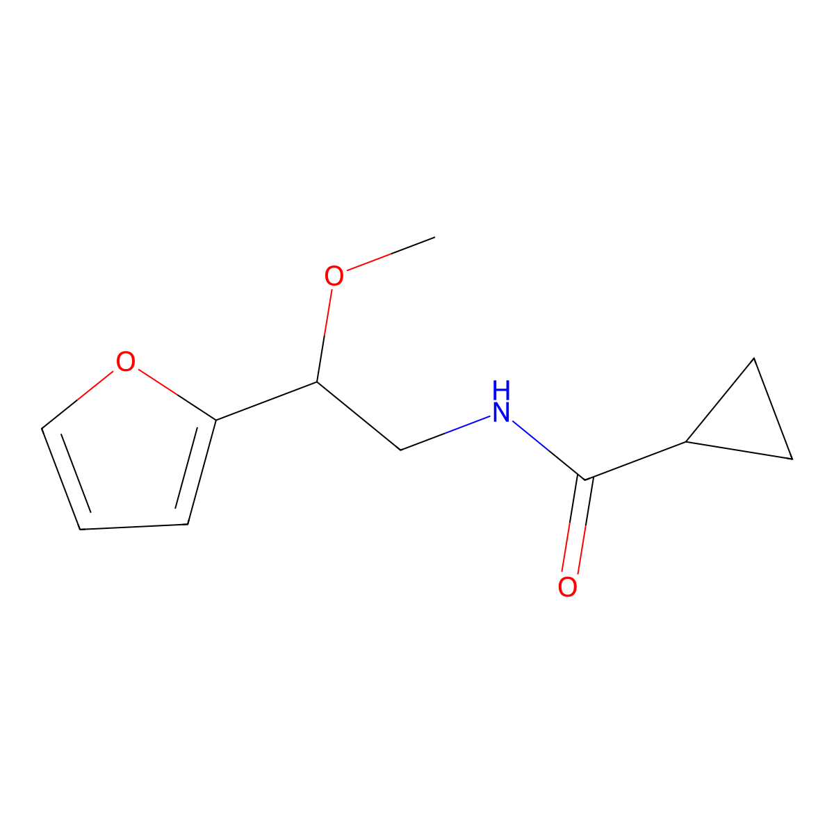 N-[2-(furan-2-yl)-2-methoxyethyl]cyclopropanecarboxamide molecular structure, CAS 1795442-67-9