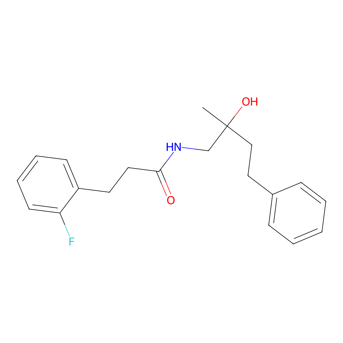 3-(2-fluorophenyl)-N-(2-hydroxy-2-methyl-4-phenylbutyl)propanamide molecular structure, CAS 1795442-73-7