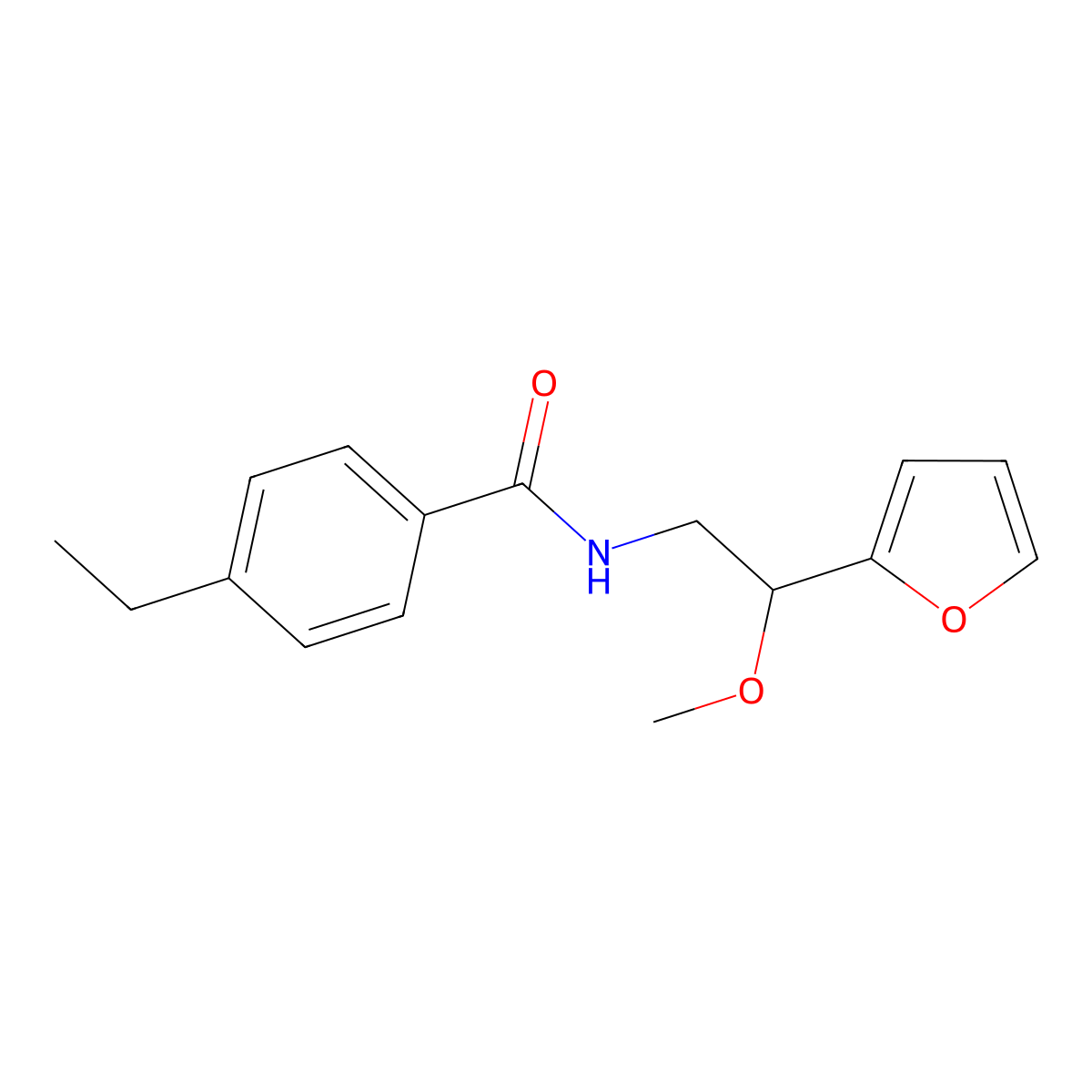 4-ethyl-N-[2-(furan-2-yl)-2-methoxyethyl]benzamide molecular structure, CAS 1795442-74-8