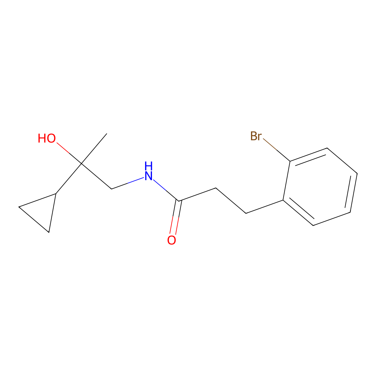 3-(2-bromophenyl)-N-(2-cyclopropyl-2-hydroxypropyl)propanamide molecular structure, CAS 1795442-85-1