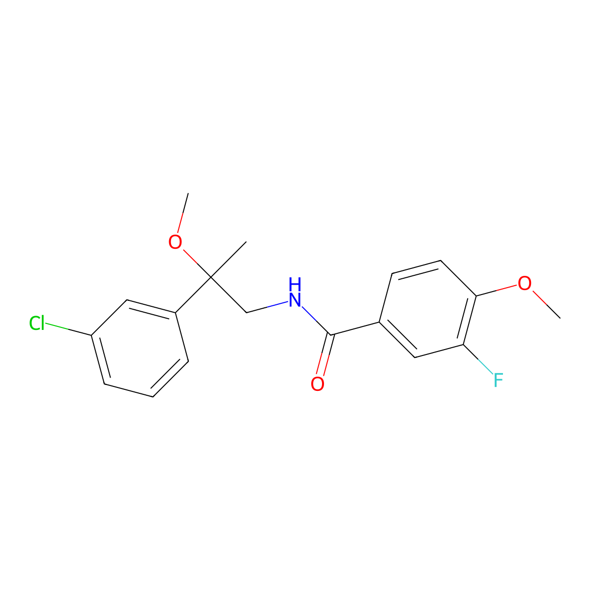 N-[2-(3-chlorophenyl)-2-methoxypropyl]-3-fluoro-4-methoxybenzamide molecular structure, CAS 1795442-90-8