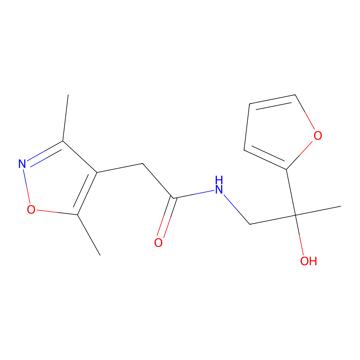2-(3,5-dimethylisoxazol-4-yl)-N-(2-(furan-2-yl)-2-hydroxypropyl)acetamide molecular structure, CAS 1795442-98-6