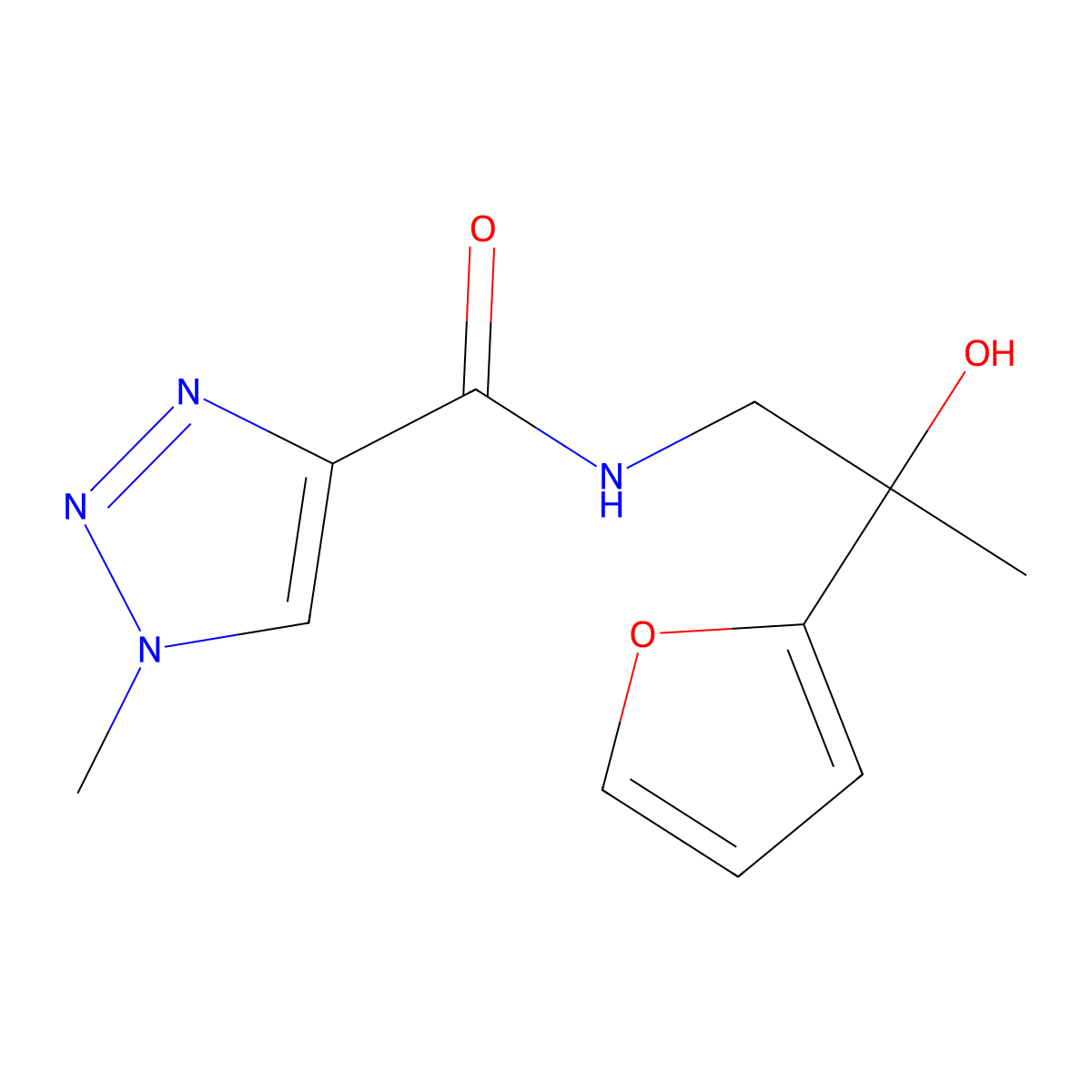 N-[2-(furan-2-yl)-2-hydroxypropyl]-1-methyl-1H-1,2,3-triazole-4-carboxamide molecular structure, CAS 1795443-01-4