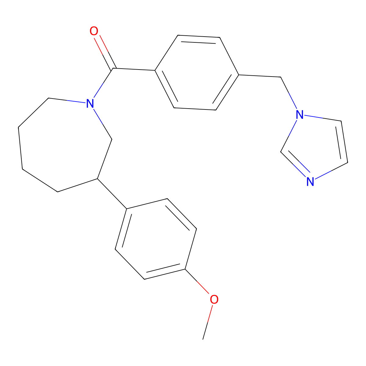 (4-((1H-imidazol-1-yl)methyl)phenyl)(3-(4-methoxyphenyl)azepan-1-yl)methanone molecular structure, CAS 1795443-16-1