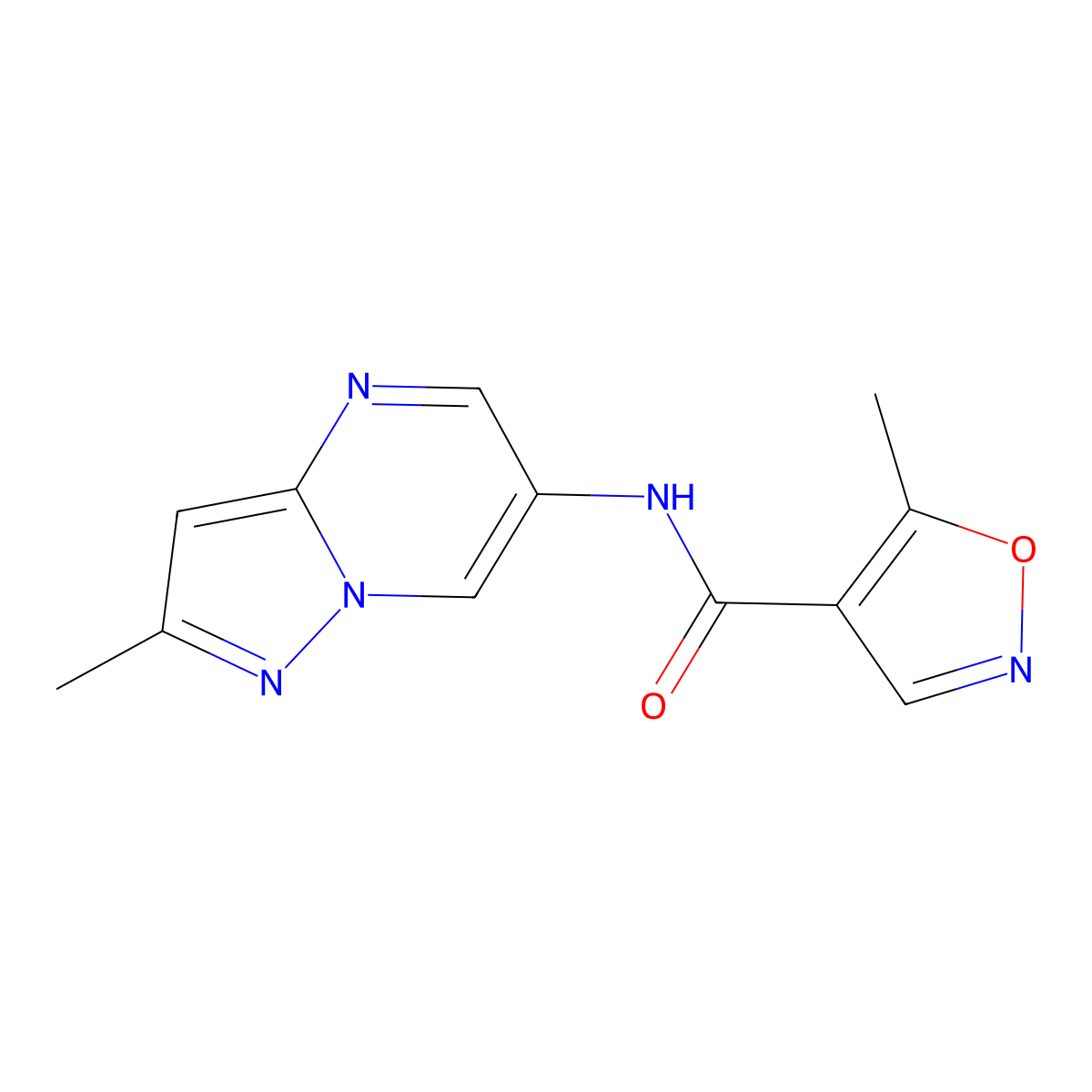 5-methyl-N-(2-methylpyrazolo[1,5-a]pyrimidin-6-yl)isoxazole-4-carboxamide molecular structure, CAS 1795443-30-9