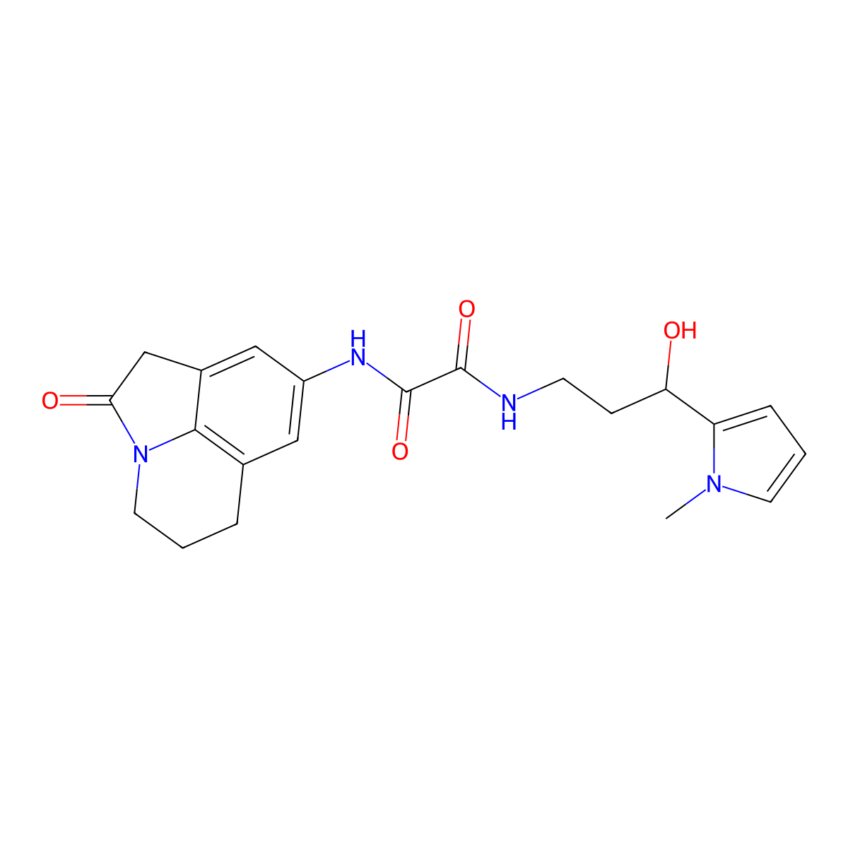 N'-[3-hydroxy-3-(1-methyl-1H-pyrrol-2-yl)propyl]-N-{2-oxo-1-azatricyclo[6.3.1.0^{4,12}]dodeca-4,6,8(12)-trien-6-yl}ethanediamide molecular structure, CAS 1795443-35-4