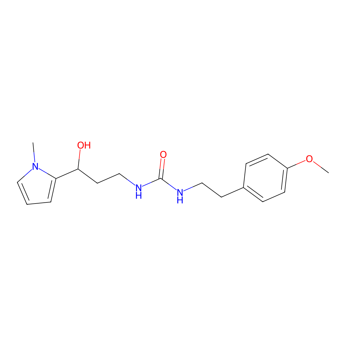 1-(3-hydroxy-3-(1-methyl-1H-pyrrol-2-yl)propyl)-3-(4-methoxyphenethyl)urea molecular structure, CAS 1795443-40-1