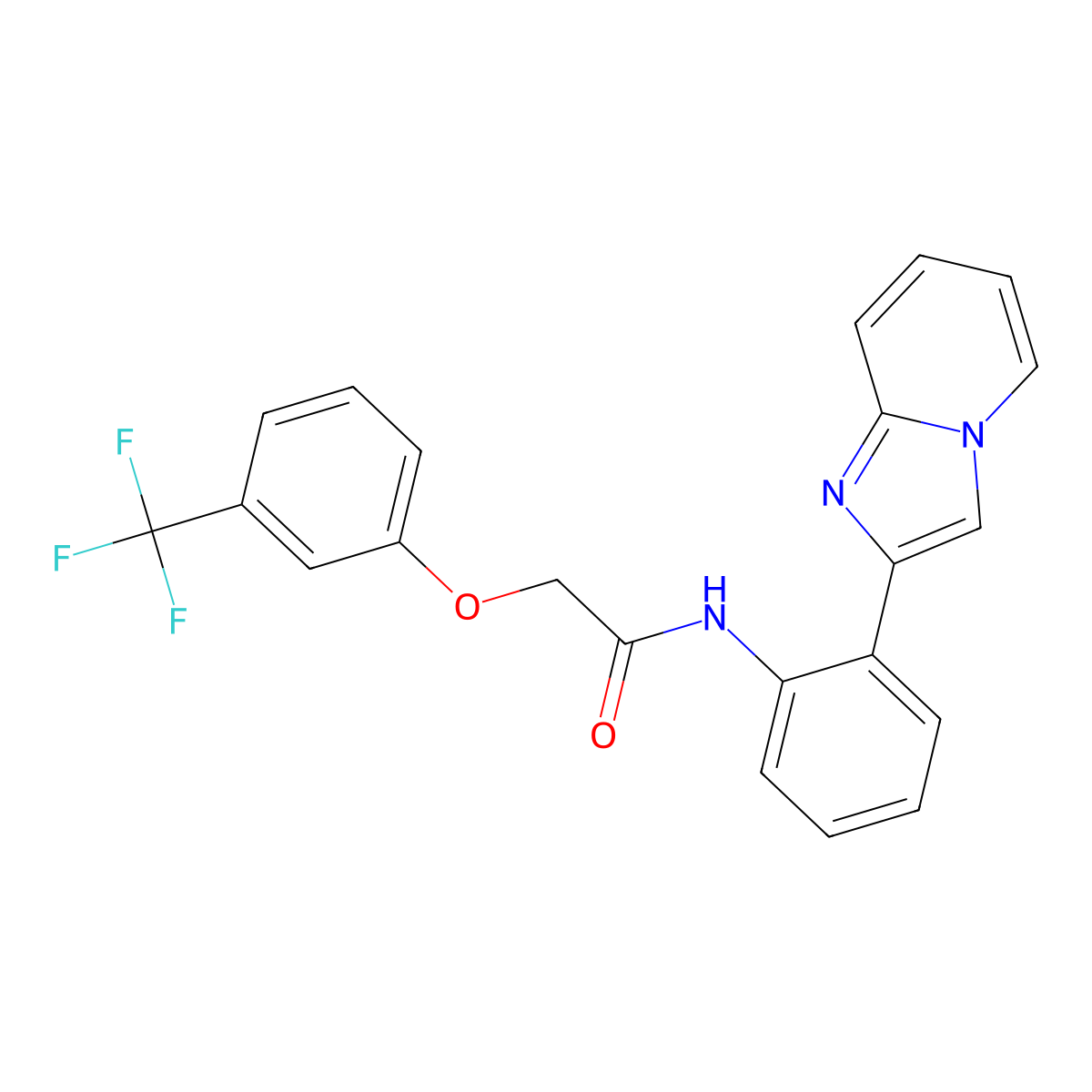 N-(2-{imidazo[1,2-a]pyridin-2-yl}phenyl)-2-[3-(trifluoromethyl)phenoxy]acetamide molecular structure, CAS 1795443-44-5