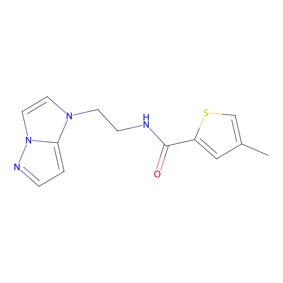 N-(2-(1H-imidazo[1,2-b]pyrazol-1-yl)ethyl)-4-methylthiophene-2-carboxamide molecular structure, CAS 1795443-45-6