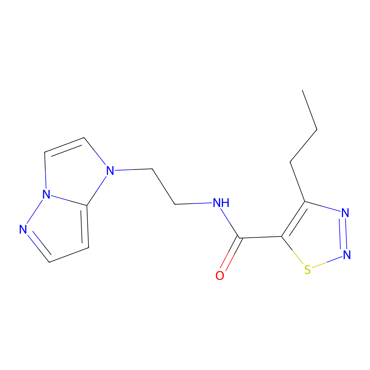 N-(2-(1H-imidazo[1,2-b]pyrazol-1-yl)ethyl)-4-propyl-1,2,3-thiadiazole-5-carboxamide molecular structure, CAS 1795443-53-6
