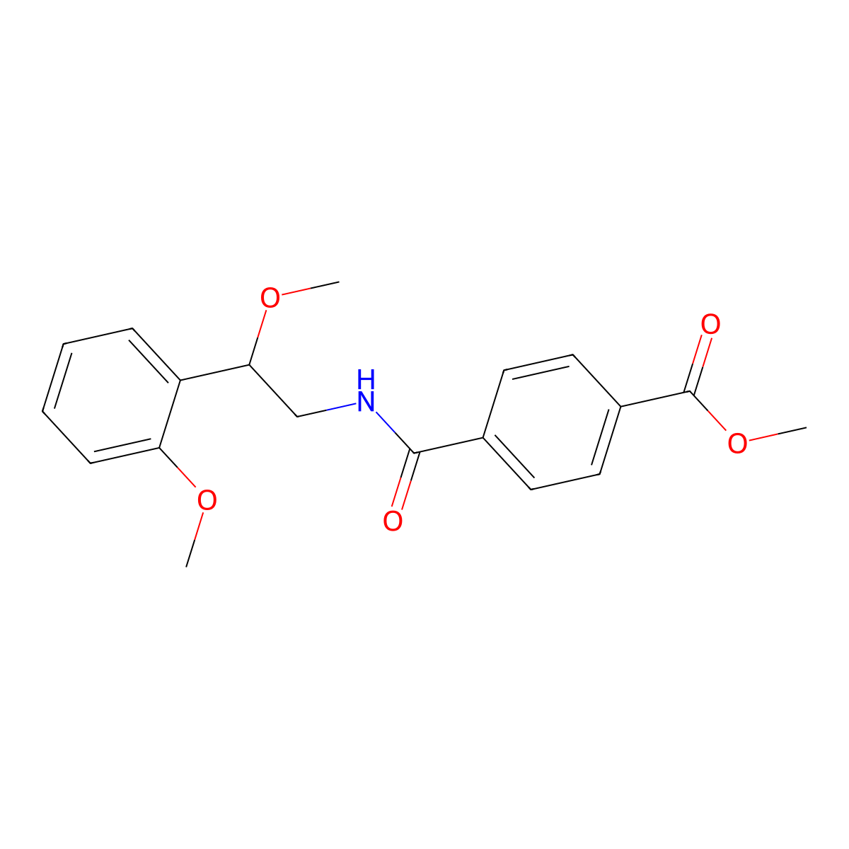 Methyl 4-((2-methoxy-2-(2-methoxyphenyl)ethyl)carbamoyl)benzoate molecular structure, CAS 1795444-04-0