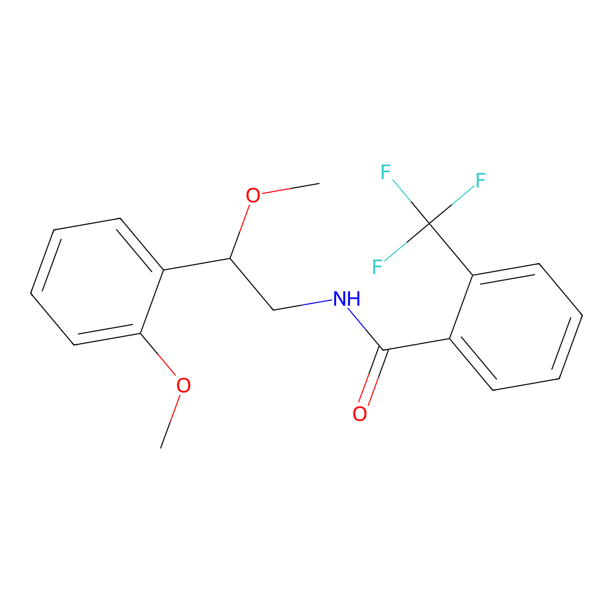 N-[2-methoxy-2-(2-methoxyphenyl)ethyl]-2-(trifluoromethyl)benzamide molecular structure, CAS 1795444-10-8