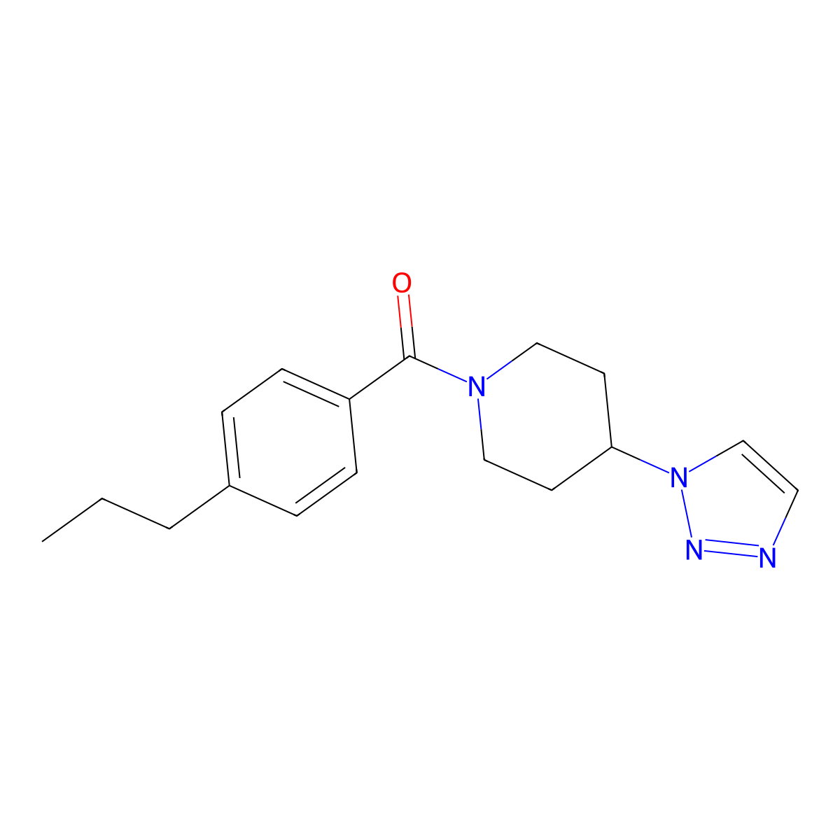 (4-(1H-1,2,3-triazol-1-yl)piperidin-1-yl)(4-propylphenyl)methanone molecular structure, CAS 1795444-96-0
