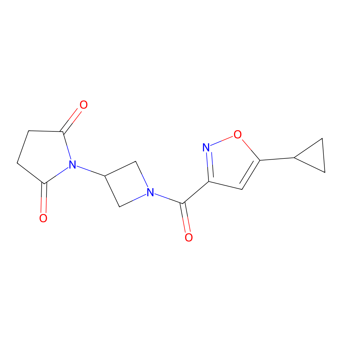 1-(1-(5-Cyclopropylisoxazole-3-carbonyl)azetidin-3-yl)pyrrolidine-2,5-dione molecular structure, CAS 1795446-07-9