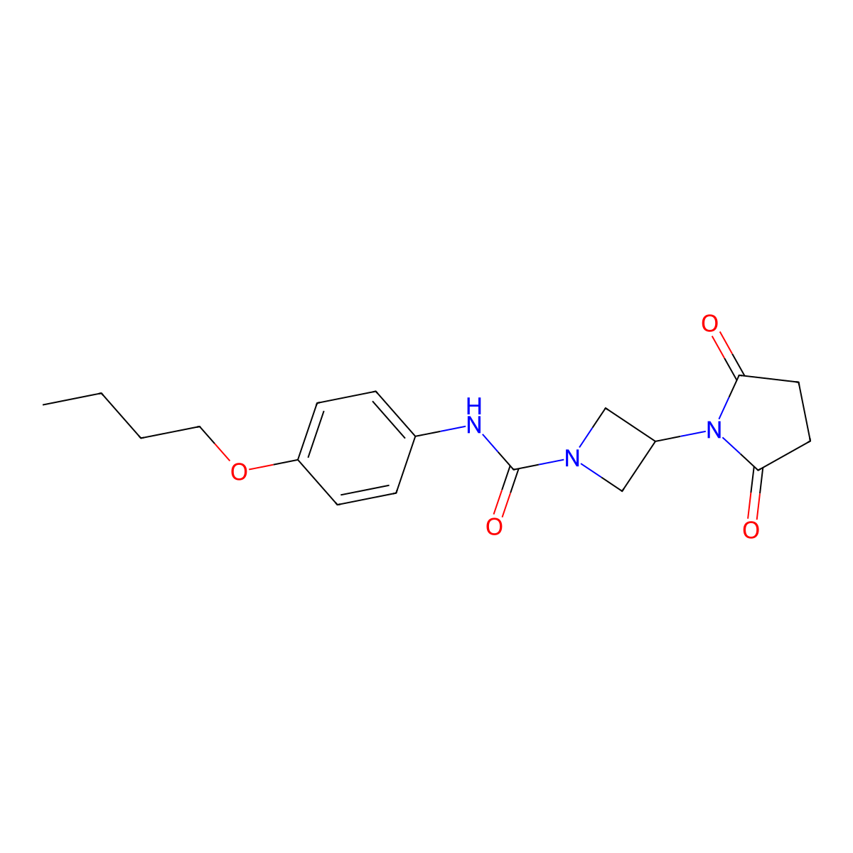 N-(4-butoxyphenyl)-3-(2,5-dioxopyrrolidin-1-yl)azetidine-1-carboxamide molecular structure, CAS 1795446-16-0