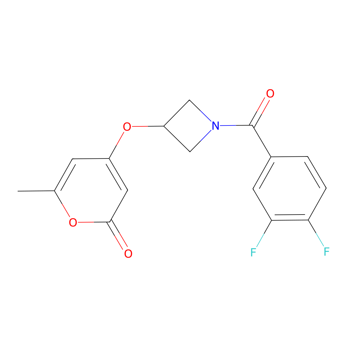 4-((1-(3,4-difluorobenzoyl)azetidin-3-yl)oxy)-6-methyl-2H-pyran-2-one molecular structure, CAS 1795446-56-8