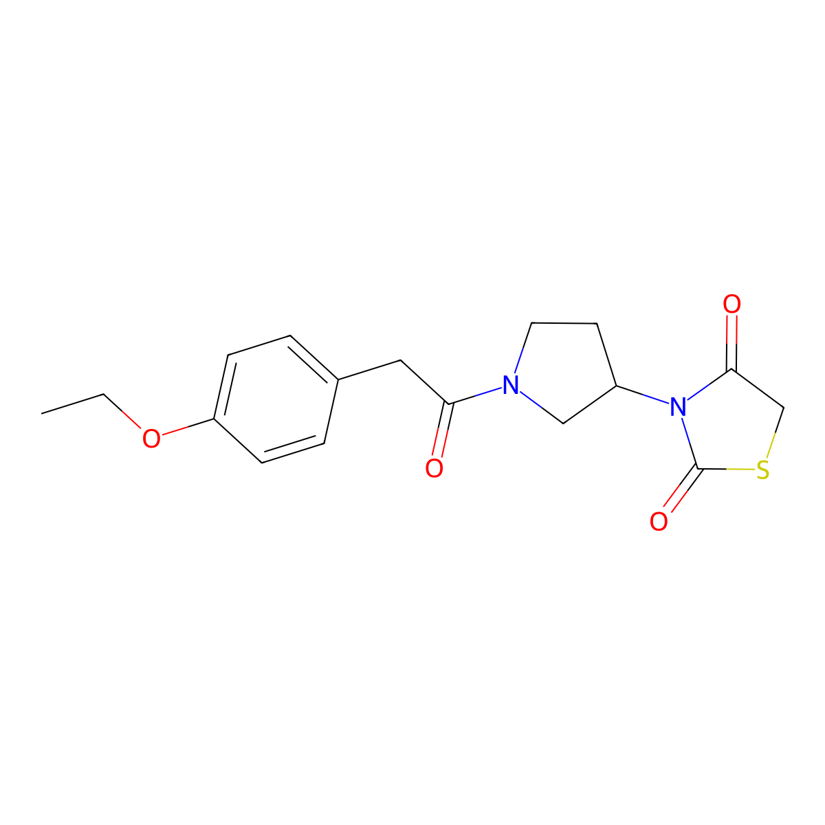 3-(1-(2-(4-Ethoxyphenyl)acetyl)pyrrolidin-3-yl)thiazolidine-2,4-dione molecular structure, CAS 1795448-92-8